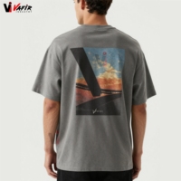 T-shirt à manches courtes pour homme Vafir, 100% coton biologique, sérigraphié, uni, écologique, respirant, coupe classique, séchage rapide, anti-rétrécissement