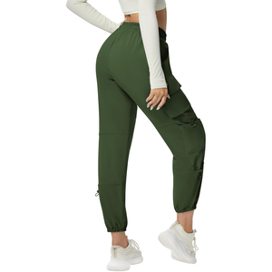 Women Winter Fleece Cargo Pants Thickened Elastic Waist Workwear Style <b>Warm</b> Loose Fit Large Size Pocket Trousers Vintage Pants - Product Image 3