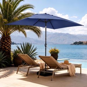 Ombrellone da Patio Quadrato Inclinabile 10 x 6,5 Piedi, Ombrellone da Esterno con Stecche in Ferro e Palo Centrale, Tessuto in Poliestere - Product Image 2