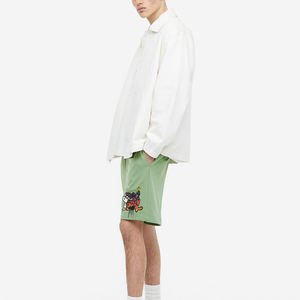 Shorts de sport décontractés pour hommes en tissu peigné, respirants, séchage rapide, grandes tailles, avec logo personnalisé et cordon de serrage - Product Image 1