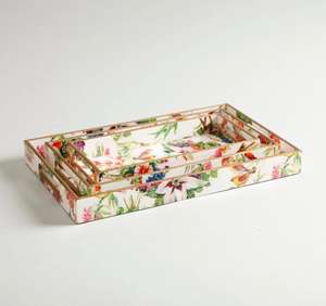 Bandeja de Servir de Acero Esmaltado, Bandeja de Té Retro Esmaltada, Bandeja Decorativa Esmaltada - Product Image 1