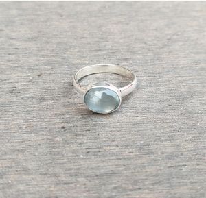 แหวนมูนสโตนสีรุ้ง แหวนมูนสโตนรูปไข่ แหวนเงินแท้ แหวนประจำเดือนเกิดเดือนมิถุนายน เครื่องประดับทำมือ ขายส่ง - Product Image 4