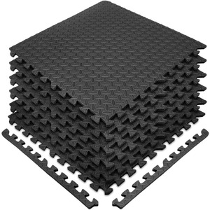 Tapis de sol emboîtables en EVA noir antidérapants pour salle de sport - Product Image 6