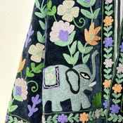 Blue Handcrafted Suzani Velvet <b>Jacket</b> Floral Elephant Embroidery Style For Unisex Boho <b>Hippie</b> coat Indian Wholesaler Of <b>Jacket</b> - Product Image 4