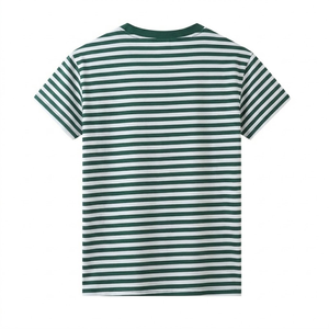 Camiseta a Rayas Unisex, Clásica, Informal, de Algodón, Personalizable con Logotipo OEM, Camiseta a Rayas de Moda Casual - Product Image 2
