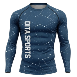 Ensemble de vêtements de sport pour homme, manches longues et leggings, acier bleu, performance active, entraînement, compression, fitness, gym, sportswear, athlétique - Product Image 3