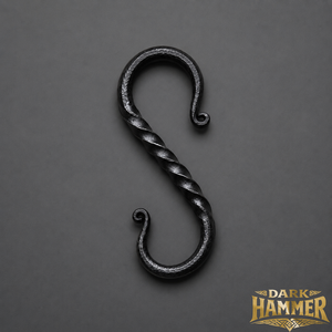ตะขอแขวนอเนกประสงค์เหล็กดัดมือแบบยุคกลาง สีดำ แข็งแรงทนทาน รุ่น Dark Hammer Hand Forged Real Touch พร้อมตะขอเกี่ยวรูปตัว S แบบบิด - Product Image 1