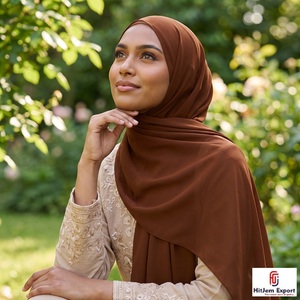 Chiffon Square Scarf Solid Color Peach Casual <b>Head</b> <b>Wrap</b> Spring Summer Wear - Product Image 6