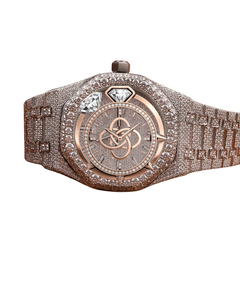 Montre en moissanite de qualité supérieure pour hommes, entièrement sertie de diamants VVS, acier inoxydable, montre-bracelet de luxe - Product Image 1