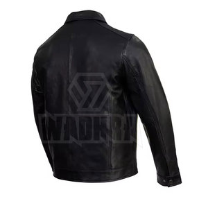 Veste en cuir de motard haut de gamme, coupe ajustée moderne, confort doux et élégante, idéale pour l'hiver - Product Image 3