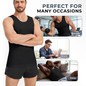 Custom Men Compression Undershirt Sleeveless Body Shaper Tank Top <b>Tummy</b> <b>Control</b> OEM Bulk Wholesale - Product Image 6