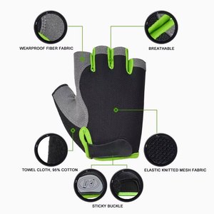 Gants de cyclisme mi-doigts respirants unisexes en cuir avec coussinets en gel pour la course à vélo - Product Image 5