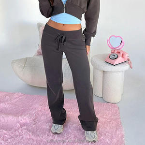 Conjunto de chándal de terciopelo prémium para mujer 2026, rosa bebé, con sudadera corta de terciopelo con cremallera completa y pantalones acampanados de tiro bajo, ropa de descanso HD - Product Image 4