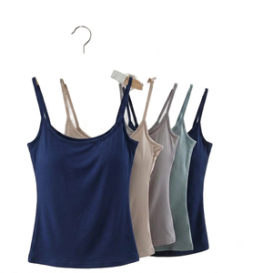 เสื้อกล้ามสายเดี่ยว DROGEN EXPORT สำหรับฤดูร้อน สีพื้น แบบสั่งทำได้ เสื้อกล้ามลำลองสำหรับผู้หญิง เสื้อสายเดี่ยวเนื้อนุ่ม ระบายอากาศได้ดี แห้งเร็ว - Product Image 1