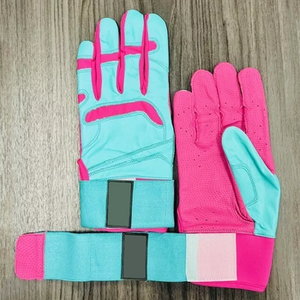 Qaswa Sports Professional High Performance Bright Crimson Athletic Batting <b>Gloves</b> Velcro Closure Textured Palms Breathable Mesh - Product Image 5