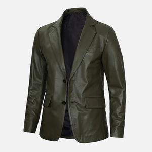 New Arrival <b>Men</b> Suit Leather Jacket Fashion Solid Casual Classic Business Motorcycles Pu Leather Blazer <b>Coat</b> - Product Image 5