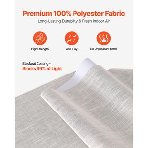 Persianas de Panel de PVC Fáciles de Usar, Extensibles de 45.8 a 86 cm de Ancho, Cortables, de 96 cm de Alto, Verticales, Opacas, con Sistema de Oscurecimiento Incluido - Product Image 3