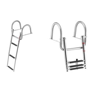 Scaletta Telescopica Pieghevole a 3 Gradini in Acciaio Inossidabile per Barche, con Ingresso Posteriore, Capacità 600 Libbre, Accessori - Product Image 1