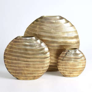 Maceta de lujo y jarrones de flores, hoja de forma ovalada, macetas de hierro hechas a mano, acabado dorado, última maceta, jarrón de Metal para Decoración - Product Image 2