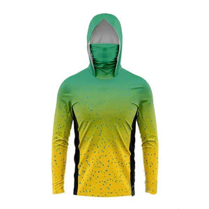 Sweat à capuche de pêche pour homme à imprimé par sublimation, protection UPF 50, séchage rapide, manches longues, pull-over, vêtement d'extérieur, motif jaune et noir - Product Image 4
