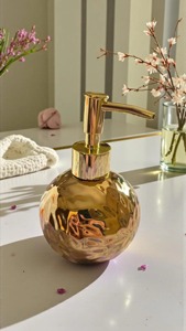 Lavish Gold Metal <b>Soap</b> Dispenser Pump Bottle Ideal For Events Use <b>Guest</b> Rooms And Hotel Washrooms Or Luxury Bathroom Decor - Product Image 2