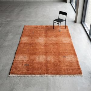 Alfombra de Lana Anudada a Mano de Lujo, Color Rojo Óxido, Estilo Marroquí, Suave y Afelpada, con Flecos, para Decoración de Sala de Estar y Dormitorio - Product Image 1