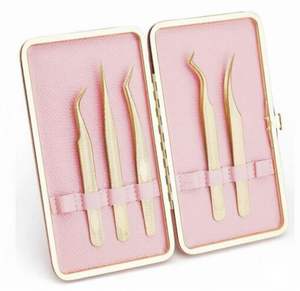 Pinzas para pestañas de acero inoxidable puntiagudas, de punta estrecha, para pestañas cortas y con efecto de volumen, modelo B - Product Image 1