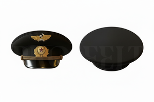 100% High Quality Breathable Handmade Embroidery Badge Leather Brim Peak <b>Caps</b> Headwear Uniform Accessory Apparel Polyester <b>Caps</b> - Product Image 6