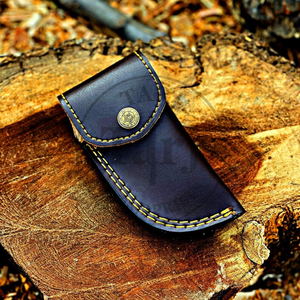 Couteau de poche pliant en acier Damas, vente en gros, manche personnalisé, étui en cuir, gravure de logo OEM disponible, très tranchant - Product Image 2