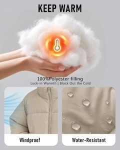 Blouson court matelassé de haute qualité pour femme, col montant, chaud pour l'hiver, coupe oversize, décontracté, manteau d'extérieur pour femme, OEM - Product Image 5