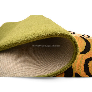 Tapis tibétain tufté à la main, motif tigre, à poils ras, en laine verte, rectangulaire, vente en gros - Product Image 2