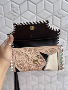 Cartera de mano de piel de vaca de gran capacidad para mujer, cartera tallada a mano, cuero Vintage, tarjetas de crédito, cartera en efectivo, regalos - Product Image 5