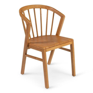 Silla de Comedor de Diseño Minimalista con Respaldo de Espiga Geométrica Contemporánea, Asiento de Madera Maciza de Alta Gama - Product Image 1