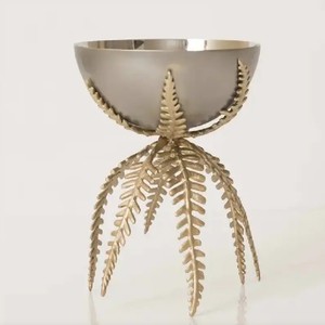 เตาเผาบัคฮูร์โลหะสีทองหรูหรา ดีไซน์รูปใบไม้ เตาเผาเครื่องหอมแบบอาหรับ เตาเผาอูด ของตกแต่งบ้าน กลิ่นหอมสำหรับฤดูใบไม้ผลิ/ฤดูใบไม้ร่วง/ฤดูร้อน - Product Image 3