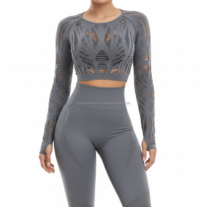 Women's Yoga <b>Workout</b> Set High Waist Solid Sleeveless Breathable Custom OEM Wholesale - Product Image 1