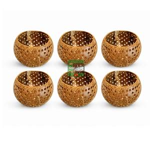 Handmade Coconut Shell Decorative Bowls Round <b>Rustic</b> <b>Home</b> <b>Decor</b> Indoor Tabletop Plant Fiber Craft Living Room Ornament - Product Image 6