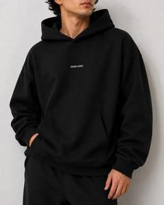 Sudadera con Capucha para Hombre, de Forro Polar, Color Sólido, Corte Holgado, Bolsillo Delantero, Estilo Casual para Otoño, Manga Regular, Tejido de Punto, Logotipo Personalizado - Product Image 2