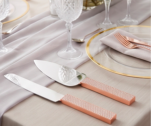Rose Gold Curved <b>Cake</b> <b>Server</b> With Micro Crystal Handles Ideal For Serving Spatula And Knife Ceremony And Wedding - Product Image 5