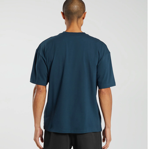 <b>Men's</b> <b>Navy</b> <b>Blue</b> Oversized Short Sleeve <b>T</b>-<b>Shirt</b> O-Neck Solid Color Casual Jersey Cotton Fit Wholesale Custom Workout <b>T</b> <b>Shirts</b> - Product Image 3