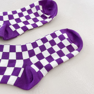 Calcetines a Cuadros para Mujer, Mezcla de Algodón, Transpirables, para Uso Diario, Estilo Primavera - Product Image 5