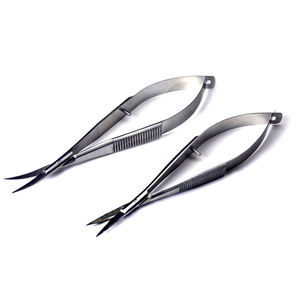Ciseaux à cuticules micro-courbés noirs personnalisés en acier inoxydable à pointe fine pour manucure OEM - Product Image 1