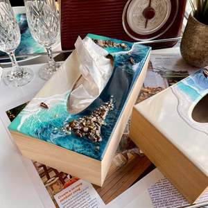 Handmade Customizable Resin Jewelry <b>Box</b> with Art Inlay Multi-Use Storage for <b>Keepsakes</b> & Jewelry From India - Product Image 1