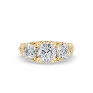 Anillo de Compromiso de Diamantes Naturales Aurum Diam para Mujer, Oro Rosa de 14K, Corte Brillante, Engaste de Garra, 2 Piedras Laterales, Certificado IGI - Product Image 6