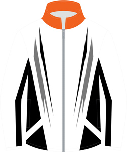 Men's Sporty Full Sleeve <b>Zip</b>-<b>Up</b> <b>Jacket</b> White Black Orange Color Blocking Stand Collar Polyester Quick Dry Spring Style - Product Image 1