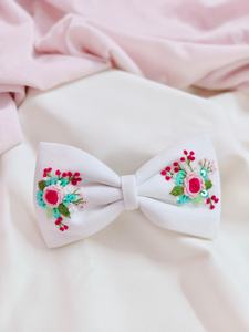 Lazos para el Cabello de Tela Bordados a Mano con Motivos Florales, Lazos Textiles Suaves para Bebés, Niños y Accesorios de Boutique - Product Image 2