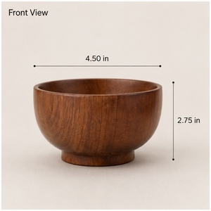 Tazón de madera para servir, 4.5 pulgadas de diámetro, 2.75 pulgadas de altura, solo lavar a mano, utensilios, cucharas - Product Image 1