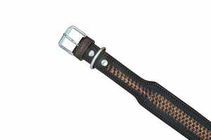 Collar de Cuero para Perro Hecho a Mano con Diseño Geométrico y Cierre de Hebilla, Duradero para Uso en Todas las Estaciones |   Estilo Clásico - Product Image 3