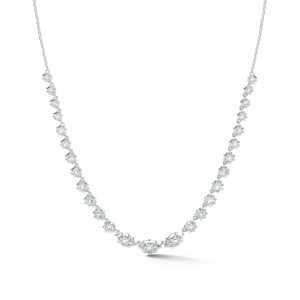Men's Marquise Lab Grown Diamond <b>Tennis</b> <b>Necklace</b> 14K 18K Solid <b>Gold</b> Adjustable 18inches 1.98 Carat VS+ Clarity IGI Certified - Product Image 3