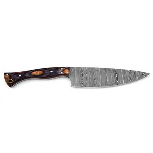 AQDAS INDUSTRY AI-R-555 Vintage Style Carbon Steel Chef <b>Knife</b> Wood Handle 10-11.9in Blade Length Extra <b>Sharp</b> High-Polish Finish - Product Image 3