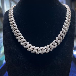 สร้อยคอฮิปฮอปแบบ Cuban Link ชุบทองคำสีกุหลาบ เงินแท้ 925 ประดับโมอิสซาไนต์ ดีไซน์ทันสมัยสำหรับทุกเพศ ได้รับการรับรองจากผู้ที่ไม่ใช่ฝ่ายใด - Product Image 5